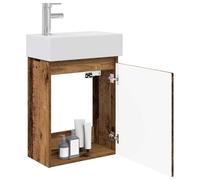 vidaXL Meuble de Salle de Bain avec Robinet Bois Ancien,