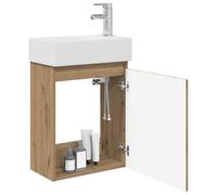 vidaXL Meuble de Salle de Bain avec Robinet Chêne Artisanal,