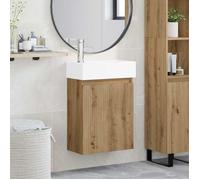 vidaXL Meuble de Salle de Bain avec Robinet Chêne Artisanal,