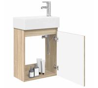 vidaXL Meuble de Salle de Bain avec Robinet Chêne Sonoma,
