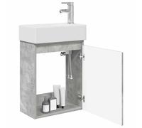 vidaXL Meuble de Salle de Bain avec Robinet Gris béton,