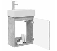 vidaXL Meuble de Salle de Bain avec Robinet Gris béton,