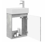vidaXL Meuble de Salle de Bain avec Robinet Gris béton,
