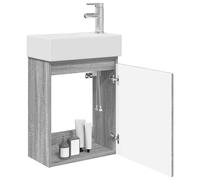 vidaXL Meuble de Salle de Bain avec Robinet Sonoma Gris,