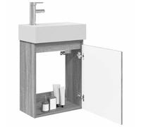 vidaXL Meuble de Salle de Bain avec Robinet Sonoma Gris,