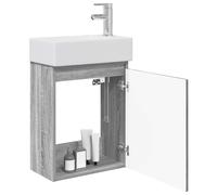 vidaXL Meuble de Salle de Bain avec Robinet Sonoma Gris,