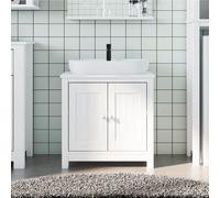 vidaXL Meuble de salle de bain BERG blanc 60x34x59 cm bois pin massif