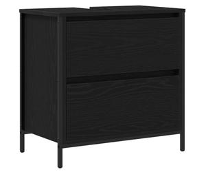 vidaXL Meuble de Salle de Bain en Chêne Noir avec Lavabo et Tiroirs 60x34,5x60 cm, Vasque de Toilette