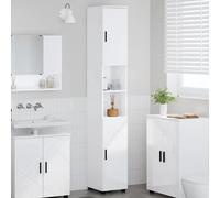 vidaXL Meuble de salle de bain haut Blanc brillant 30 x 35 x 192 cm