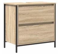 vidaXL Meuble de salle de bain 861883 – vasque et tiroirs, chêne Sonoma Marron G