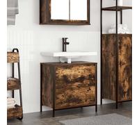 vidaXL Meuble sous-lavabo avec tiroirs chêne fumé
