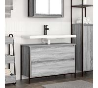 vidaXL Meuble de Salle de Bain lavabo tiroirs Sonoma Gris 90x34,5x60cm, Meuble Vasque de Toilette, Meuble de Rangement de Salle de Bain, Meuble de Bain