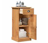 vidaXL Meuble de Salle de Bain Vigo Marron Miel 37,5 x 34 x 80 cm, Rangement de Salle de Bain Moderne, Cabinet rectangulaire en Bois de pin, Organisateur élégante et Minimaliste