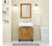 vidaXL Meuble d'Évier, Armoire de Lavabo avec 2 Compartiments et Pieds, Meuble sous Lavabo avec Rangement Salle de Bain, 351989