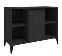 vidaXL Meuble d'évier noir 80x33x60 cm bois d'ingénierie 821293