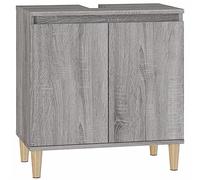 Vidaxl Meuble D'évier Sonoma Gris 58x33x60 Cm Bois D'ingénierie Marron