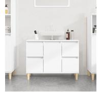 vidaXL Meuble d'évier blanc 80x33x60 cm bois d'ingénierie 821268