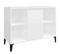 Vidaxl Meuble D'évier Blanc Brillant 80x33x60 Cm Bois D'ingénierie Blanc
