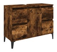 Vidaxl Meuble D'évier Chêne Fumé 80x33x60 Cm Bois D'ingénierie Marron