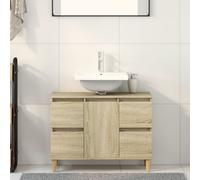 Vidaxl Meuble D'évier Chêne Sonoma 80x33x60 Cm Bois D'ingénierie Marron