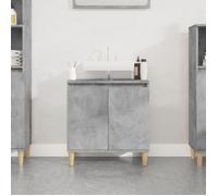 vidaXL Meuble d'Évier, Armoire de Lavabo avec Compartiment et Pieds, Meuble sous Lavabo avec Portes Salle de Bain, Scandinave, Gris Béton Bois d'Ingénierie