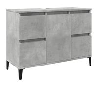 vidaXL Meuble d'évier gris béton Bois d'ingénierie 80x33x60 cm