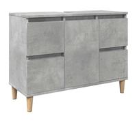 vidaXL Meuble d'évier Gris béton 80x33x60 cm Bois d'ingénierie, Meuble de lavabo de Salle de Bain, Meuble de Salle de Bain, Meuble lavabo de Toilette