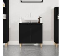 vidaXL Meuble d'évier noir 58x33x60 cm bois d'ingénierie 821253