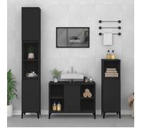 vidaXL Meuble d'évier noir 80x33x60 cm bois d'ingénierie 821293