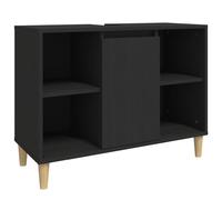 Vidaxl Meuble D'évier Noir 80x33x60 Cm Bois D'ingénierie Marron