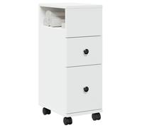 vidaXL Meuble de salle de bain étroit à roulettes blanc 855232
