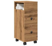 vidaXL Meuble étroit de salle de bain à roulettes chêne artisanal, rangement de salle de bain étroite, rangement de salle de 855240