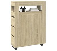 vidaXL Meuble étroit de salle de bain à roulettes chêne sonoma 855270