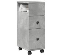 vidaXL Meuble étroit de salle de bain à roulettes gris béton