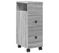 vidaXL Meuble étroit de salle de bain – Armoire à roulettes, rangement – Sonoma gris