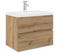 vidaXL Meuble lavabo 3328932 – chêne artisanal avec bassin et robinet intégrés