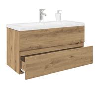vidaXL Meuble lavabo 3328936 – chêne artisanal avec bassin et robinet intégrés