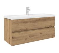 vidaXL Meuble lavabo avec Bassin et Robinet intégrés chêne Artisanal, Armoire lavabo de Salle de Bain, Meuble de Salle de Bain, Meuble de Rangement sous lavabo