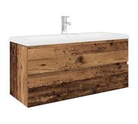 vidaXL Meuble lavabo 3328937 – Armoire salle de bain vieux bois avec bassin et robinet intégrés