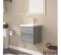 Vidaxl Meuble Lavabo Avec Bassin Intégré Sonoma Gris Bois D'ingénierie Marron