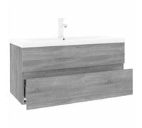 Vidaxl Meuble Lavabo Avec Bassin Intégré Sonoma Gris Bois D'ingénierie Marron