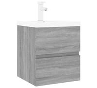 Vidaxl Meuble Lavabo Avec Bassin Intégré Sonoma Gris Bois D'ingénierie Marron