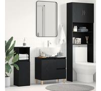 Vidaxl Meuble Lavabo Noir Chêne 65x33x60 Cm Bois D'ingénierie Noir