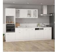 vidaXL Meuble micro-ondes ""Lyon"" Blanc 60 x 57 x 207 cm Bois d'ingénierie 3334017