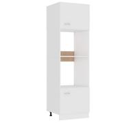 Vidaxl Armoire À Micro-Ondes Blanc 60x57x207 Cm Aggloméré