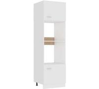 vidaXL Meuble micro-ondes "Lyon" Blanc 60 x 57 x 207 cm Bois d'ingénierie 802546 Blanc G