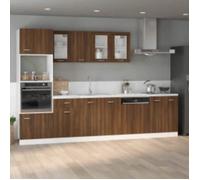 vidaXL Meuble micro-ondes ""Lyon"" Chêne brun 60 x 57 x 207 cm Bois d'ingénierie 3334022
