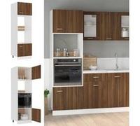 vidaXL Meuble micro-ondes "Lyon" Chêne brun 60 x 57 x 207 cm Bois d'ingénierie 815605 Multicolore G