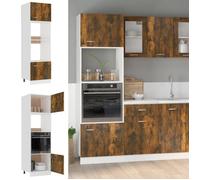 vidaXL Meuble micro-ondes Lyon Chêne fumé 60 x 57 x 207 cm Bois d'ingénierie 815603