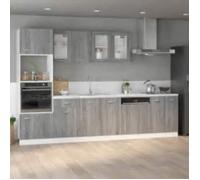 vidaXL Meuble micro-ondes ""Lyon"" Gris Sonoma 60 x 57 x 207 cm Bois d'ingénierie 3334021